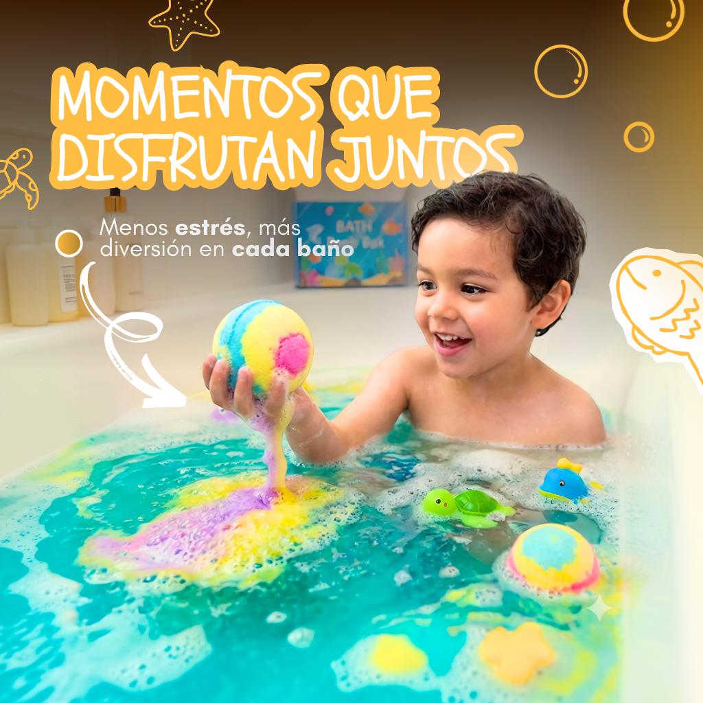 Bombas de baño para niños con juguete marino sorpresa en su interior