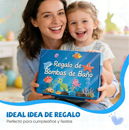 Bombas de baño para niños con juguete marino sorpresa en su interior