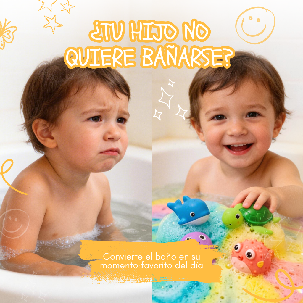 Bombas de baño para niños con juguete marino sorpresa en su interior