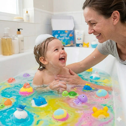 Bombas de baño para niños con juguete marino sorpresa en su interior