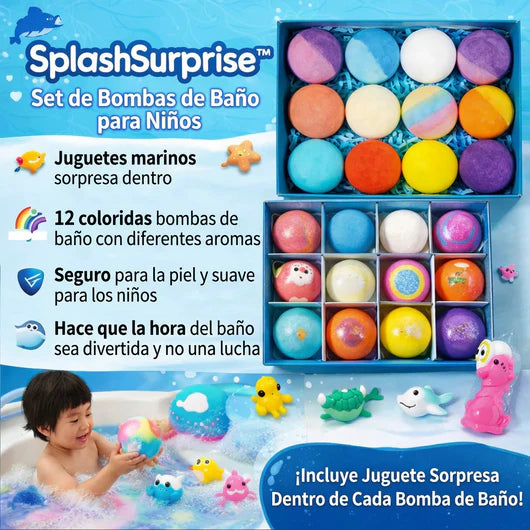 Bombas de baño para niños con juguete marino sorpresa en su interior