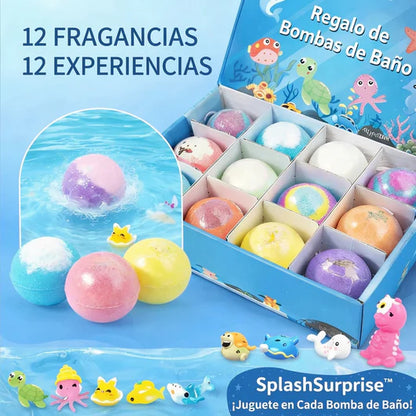 Bombas de baño para niños con juguete marino sorpresa en su interior