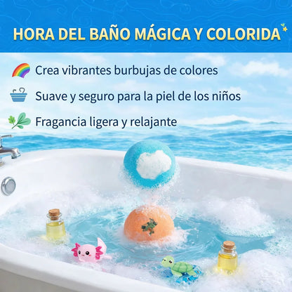 Bombas de baño para niños con juguete marino sorpresa en su interior