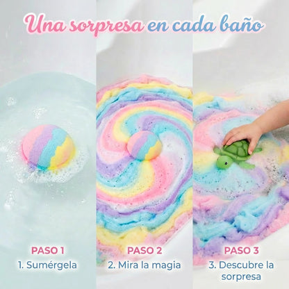 Bombas de baño para niños con juguete marino sorpresa en su interior